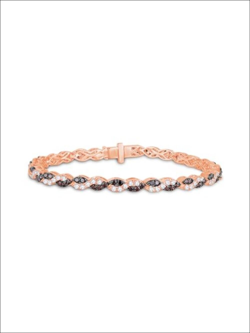 12 Carat Brown Diamond Tennis Bracelet 14K Rose Gold Plated 925 Silver
